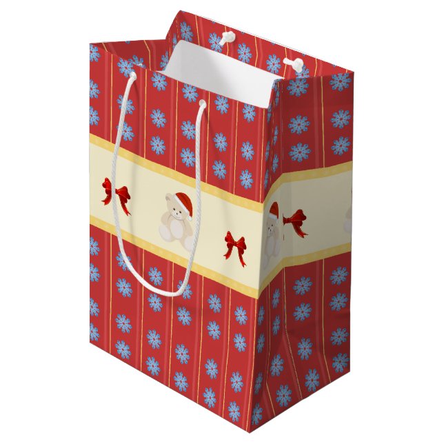 Christmas Teddy Gift Bag (Front Angled)