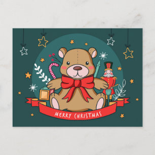 Christmas Teddy Postcard