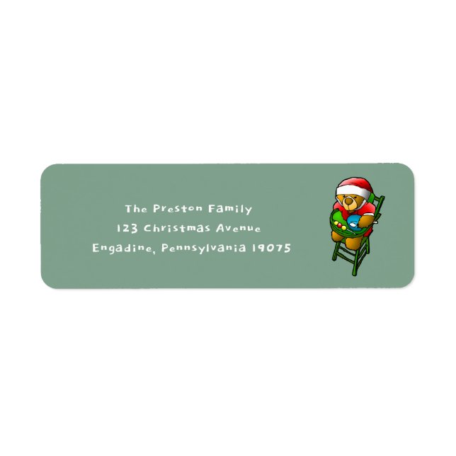 Christmas Teddy Return Address Label (Front)