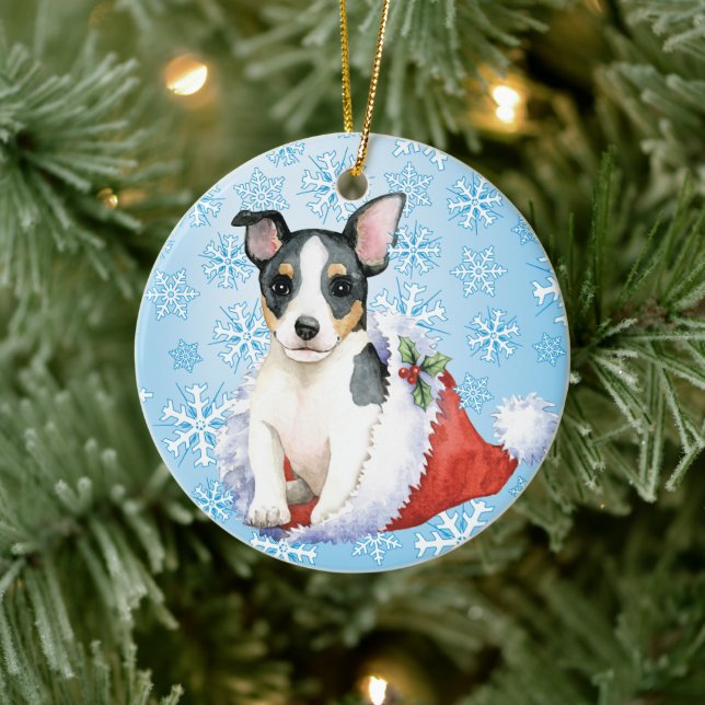 Christmas Teddy Roosevelt Terrier Ceramic Ornament (Tree)
