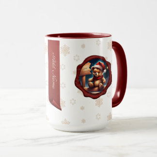 Christmas Teddy Sign Personalised Banner White Mug