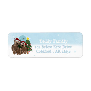 Christmas Teddys Return Address Label