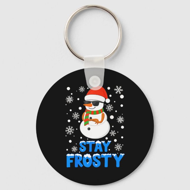 Christmas Tee Funny Frosty Xmas Cool Snowman Women Key Ring (Front)