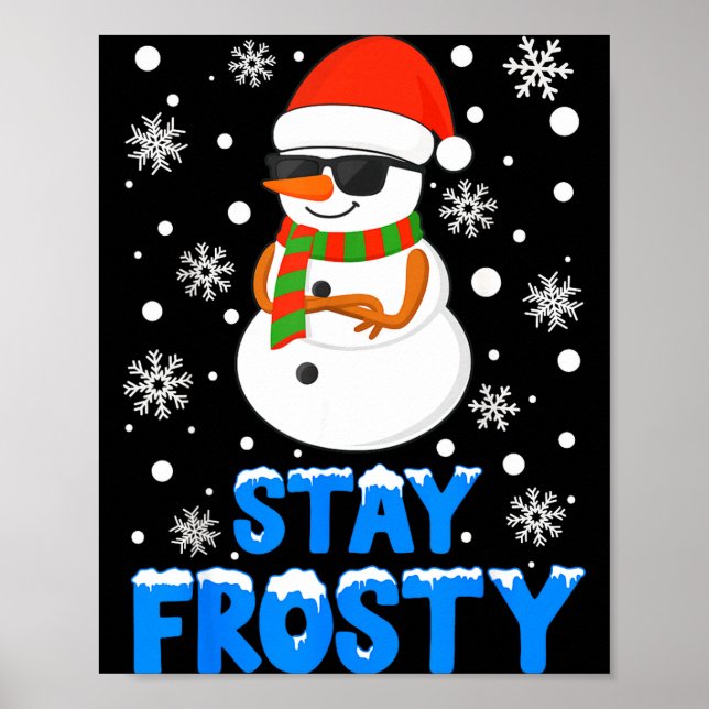 Christmas Tee Funny Frosty Xmas Cool Snowman Women Poster (Front)