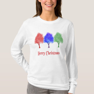 Christmas Tee Shirt with Colourful Sparkling Trees