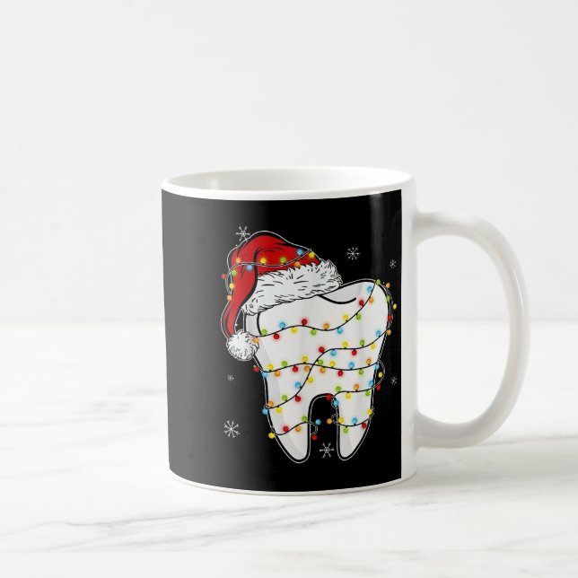 Christmas Teeth Dentist Xmas Lights Santa Hat Paja Coffee Mug (Right)