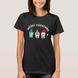 Christmas Teeth funny dental Mask dentist hygienis T-Shirt