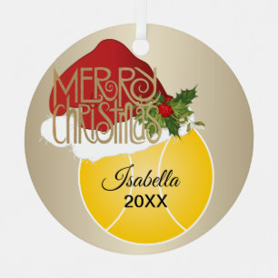 Christmas Tennis Ball Metal Tree Decoration