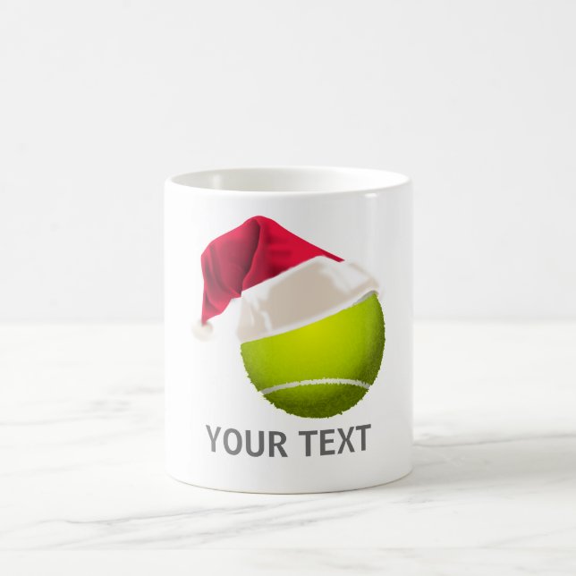 Christmas Tennis Ball Santa Hat Coffee Mug (Center)