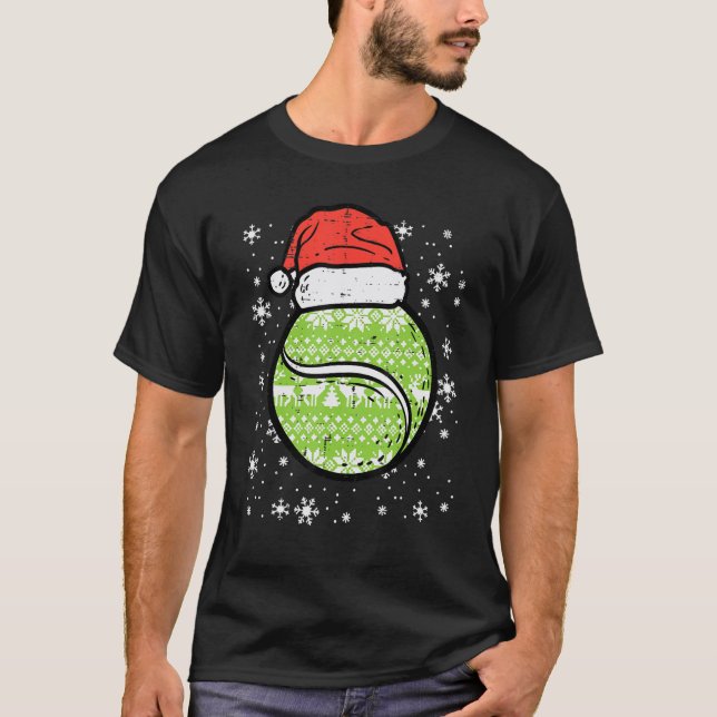Christmas Tennis Ball Santa Xmas Sports Men Women  T-Shirt (Front)