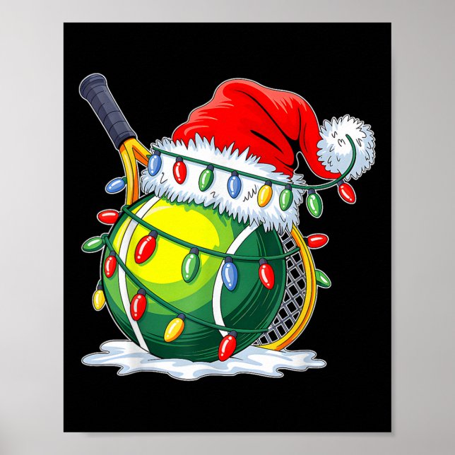 Christmas Tennis Santa Xmas Squad Tennis Lover Men Poster (Front)