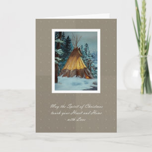 Christmas Tepee Painting Card /Tipi Christmas Card