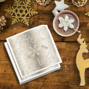 Christmas Text and Snowflake Pattern ID257 Napkin