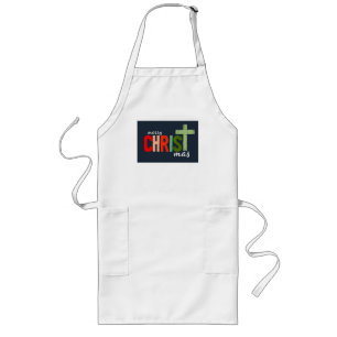 Christmas Text Merry Christ mas Christian  Long Apron