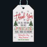 Christmas Thank You Appreciation Gift Tags<br><div class="desc">Christmas Appreciation Gift Tags!
These holiday thank you gift tags are great to use for holiday appreciation gift-giving for anyone in your life! Great for teachers,  nurses,  employees,  staff,  volunteers and more!</div>