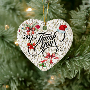 Christmas Thank You Ceramic Ornament