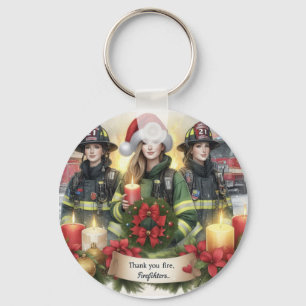 Christmas thank you for firefighters key ring