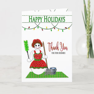 Christmas Thank You For Your Business Cleaning Hol Holiday Card