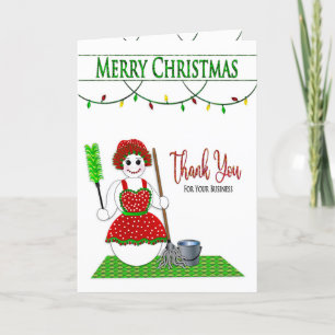 Christmas Thank You For Your Business Cleaning  Holiday Card