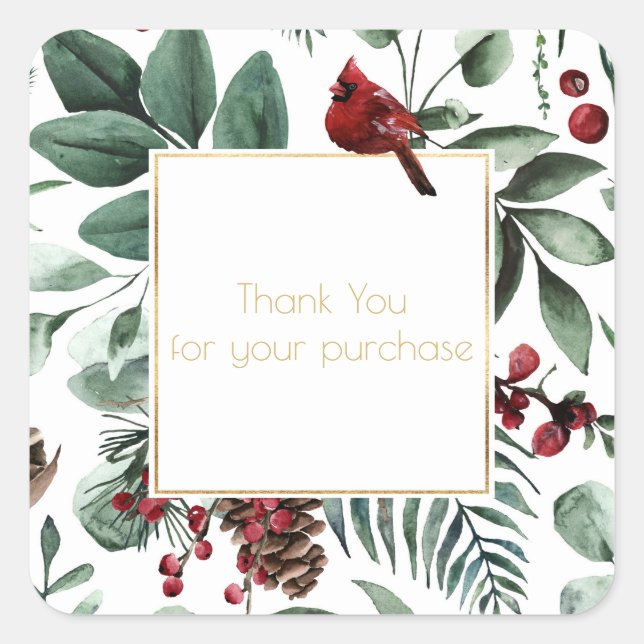 Christmas Thank you for your purchase Square Sticker (Front)