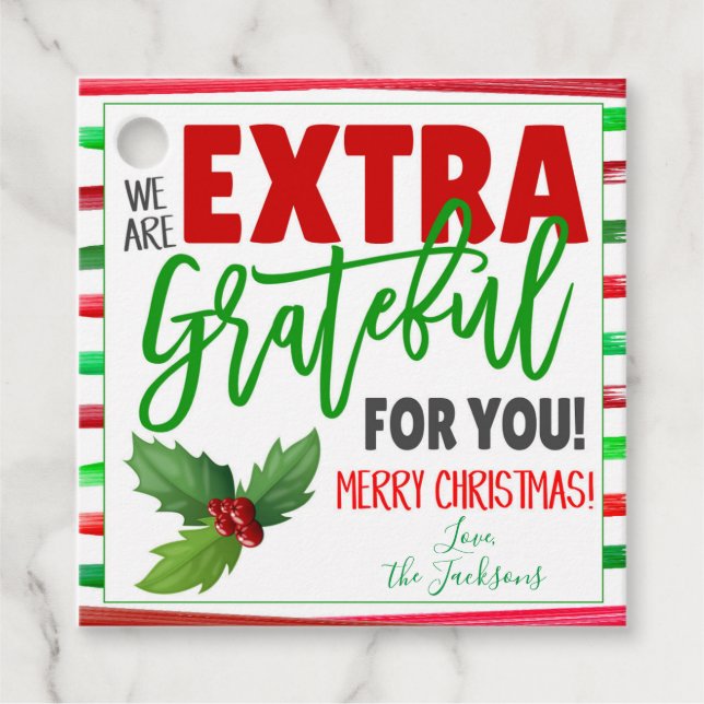 Christmas Thank You Gift Tag (Front)