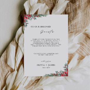 Christmas Thank You Letter, Napkin Note Menu