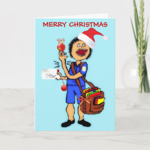 Christmas Thank You Mailman Holiday Card