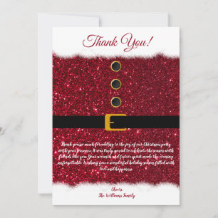Christmas Thank You-Santa's Dazzling Red Outfit- Invitation