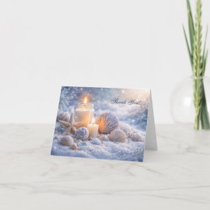 Christmas Thank You Seashells and Candles Card