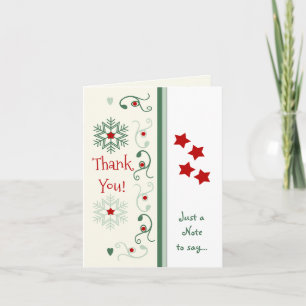 Christmas Thank you snowflakes Holiday Card