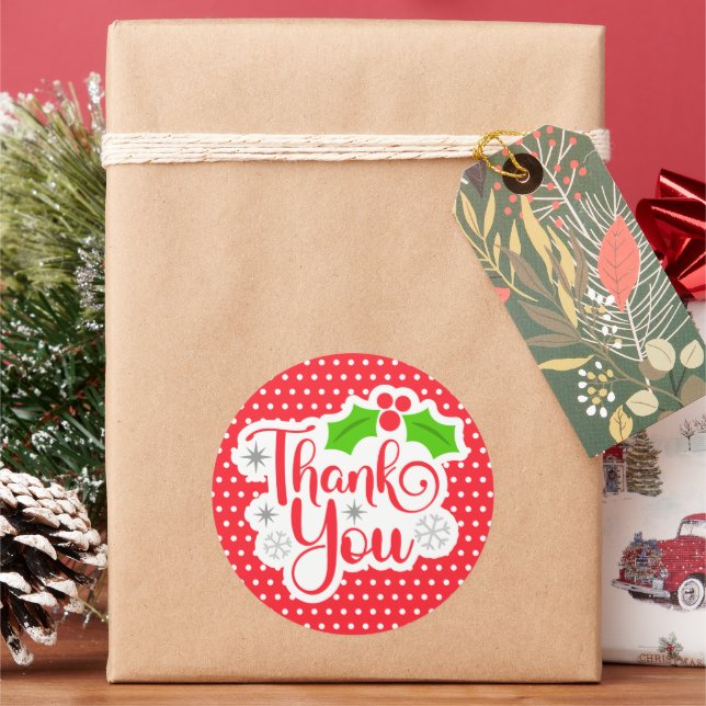 Christmas Thank You Sticker (Holiday)
