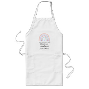Christmas thank you teacher cute rainbow long apron