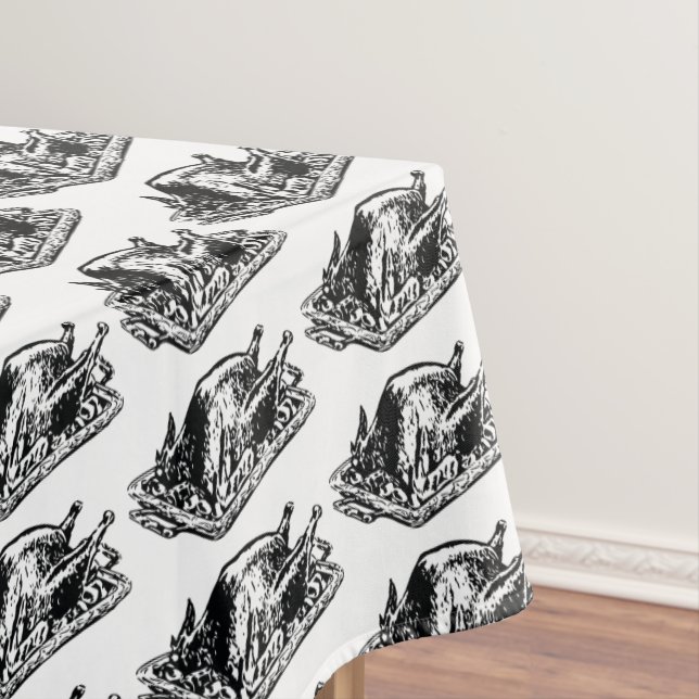 Christmas Thanksgiving Vintage Turkey Tablecloth (In Situ)