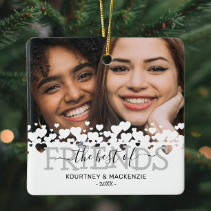 Christmas The Best of Friends Photo Ceramic Ornament