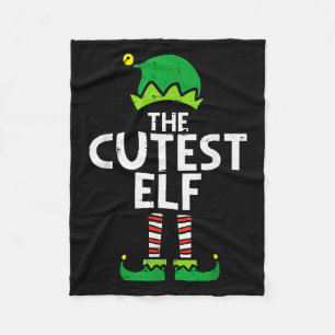 Christmas The Cutest Elf Xmas Family Matching Boys Fleece Blanket