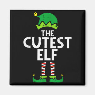 Christmas The Cutest Elf Xmas Family Matching Boys Magnet