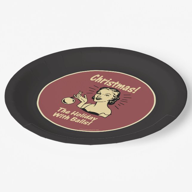 Christmas: The Holiday With Balls Paper Plate (Angled)