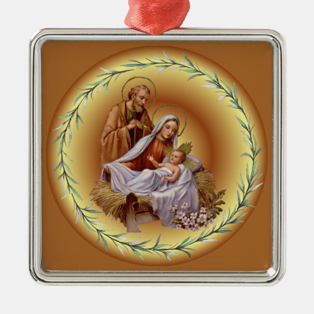 Christmas ~ The Holy Family ~ Nativity ~ * ~ Metal Ornament (Front)