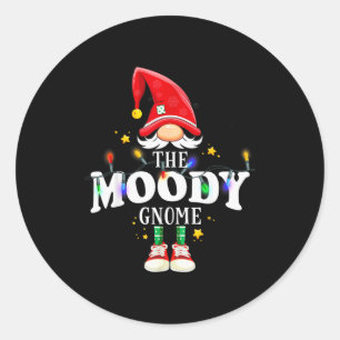 Christmas The Moody Gnome X-mas Matching Pjs  Classic Round Sticker