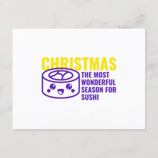 Christmas the most wonderful season for sushi postcard