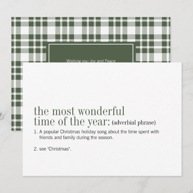 Christmas The Most Wonderful Time Of The Year Holiday Card (Front/Back)