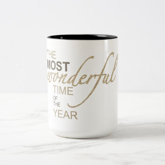 Christmas: "The Most Wonderful Time Of The Year" Two-Tone Coffee Mug
