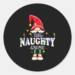 Christmas The Naughty Gnome X-mas Matching Pjs Classic Round Sticker