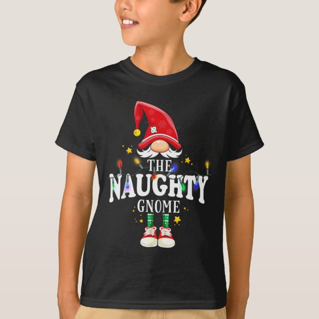 Christmas The Naughty Gnome X-mas Matching Pjs  T-Shirt (Front)