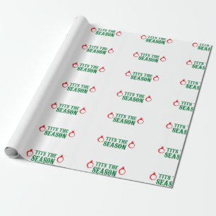 Christmas the season funny holiday wrapping paper