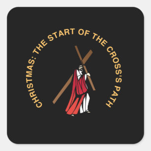 Christmas: The Start of the Cross's Path Square Sticker