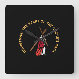Christmas: The Start of the Cross's Path Square Wall Clock