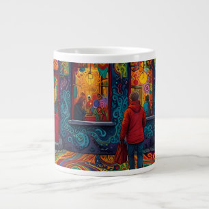 Christmas Theme Beautiful old Town in Belgium  Large Coffee Mug