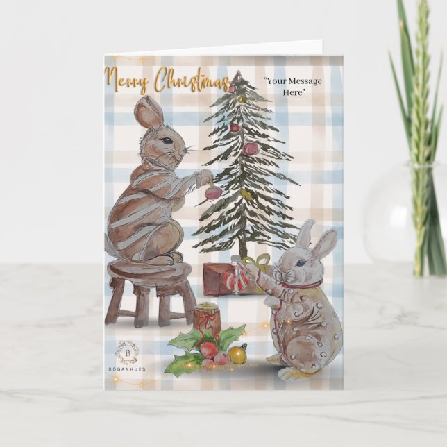 Christmas Theme Boganhues Print Card (Front)