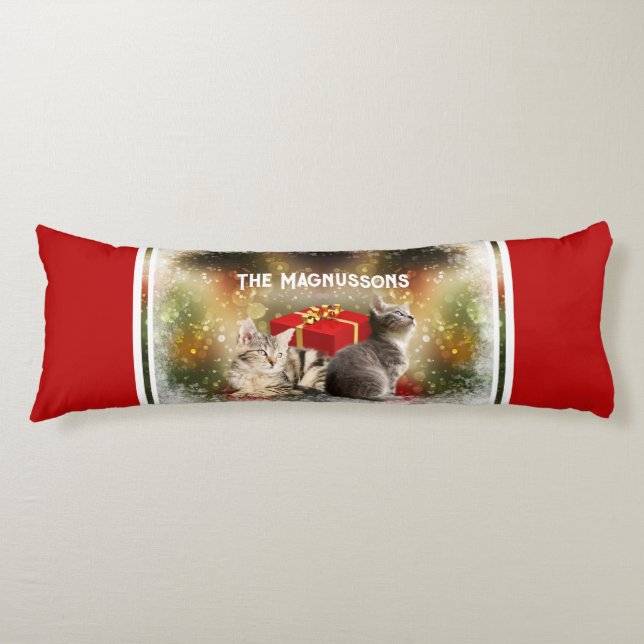 Christmas theme catlover double-sided custom name body cushion (Front)